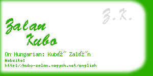 zalan kubo business card